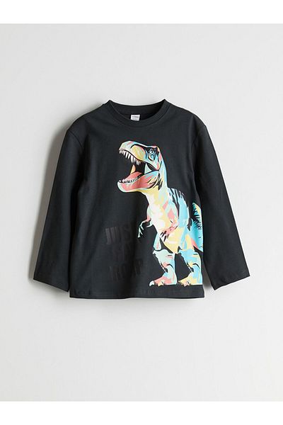 LC Waikiki Crew Neck Dinosaur Printed Boys' T-Shirt