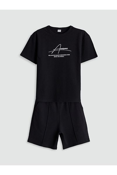 LC Waikiki Lcw Crew Neck Boys T-Shirt and Shorts