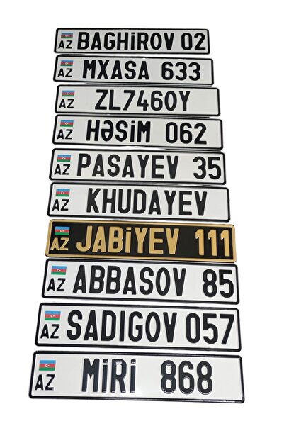 Ayz Aksesuar Azerbaycan plakası ,Dekor Plaka, isimli Plaka, Cam Önü Plakası, Aksesuar Plaka, Lipa Nömre