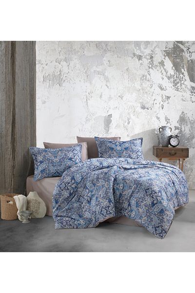 Class Home Collection Double Linen Set Class Home Collection 100% Satin Cotton 210TC 6 Pieces Duvet Cover 200x220cm Apollo
