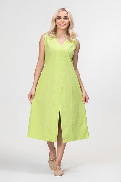 Bold & Young Rochie din bumbac fără mâneci pentru femei îndrăznețe și tinere, cu decolteu în V