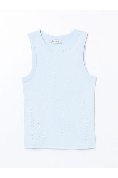 LC Waikiki Lcw Vision Blue Crew Neck Stone Women's Athlete