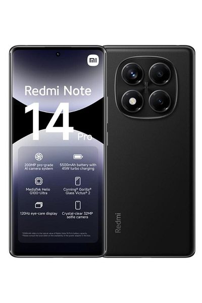 Xiaomi Telefon Mobil Xiaomi Redmi Note 14 Pro 4G, AMOLED 6.67", 8GB RAM, 256GB, Triple Camera, Black