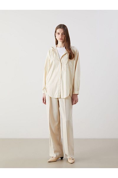 LC Waikiki Lcw Modest Beige Hooded Oversize Poplin Women's Hijab Cap