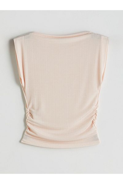 LC Waikiki Γυναικεία μπλούζα LCW Vision Pink Ruffle Stand γιακά
