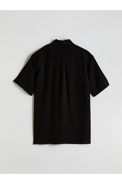LC Waikiki Lcw Vision Black Regular Fit Men's Short Sleeve Shirt