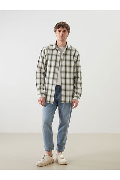 LC Waikiki Regular Fit Long Sleeve Plaid Gabardine Men's Shirt
