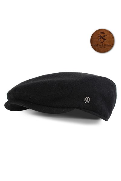 KARNAS ŞAPKA Tommy Shelby Black Stamp Winter Fabric - Anti-Sweat Satin Quilted Strap Lined Cap Hat