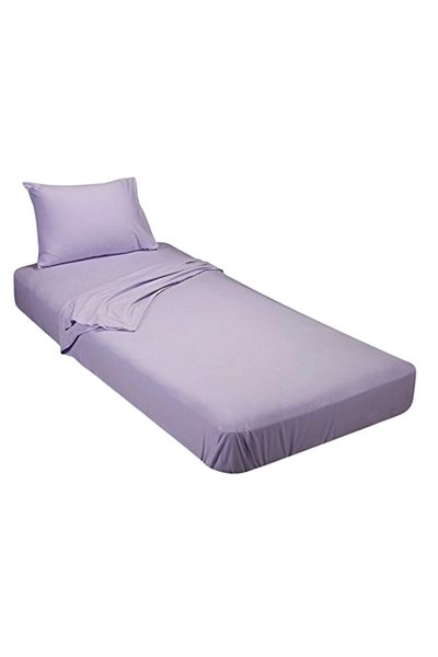 Kotonia Home Bed Set Cover With Elastic 100×200 20 Cm 1 Pillowcase 50×70cm, Cotton Jersey, Lilac