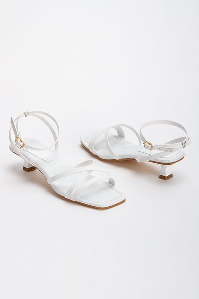 MFT AYAKKABI Women's White Short Heeled Casual Shoes