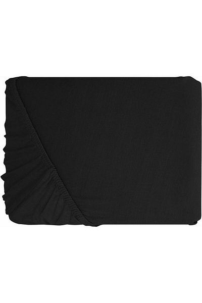 Kotonia Home Bed Cover With Elastic - Knit, 100% Cotton, Black, 100×200 20 Cm