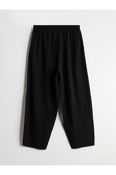 LC Waikiki Lcw Modest Black Elastic Waist Women's Trousers