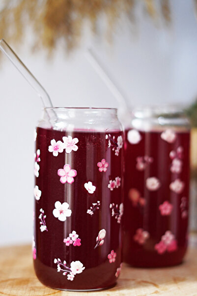 Caga Home Pinterest Bardak Kiraz Çiçeği Desenli Isıya Dayanıklı 2 Adet Cam Pi...