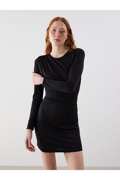 LC Waikiki Lcw Vision Black Crew Neck Women's Bodycon Dress