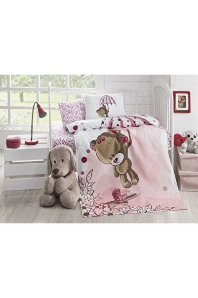 Kotonia Home Complete 8-piece crib set Bebe - Bear, 100% cotton with sponge protections for the crib