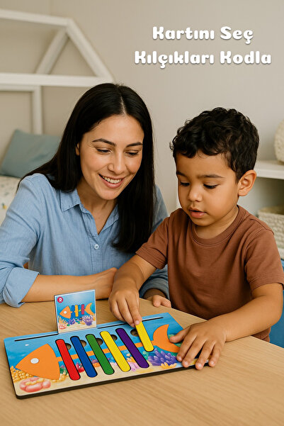 Karter İnovasyon RENKLİ KILÇIKLAR ZEKA OYUNU, ROBOTİK BALIK, KODLAMA OYUNU, A...