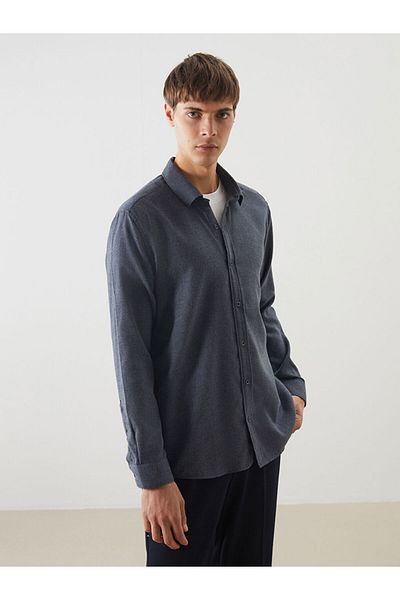 LC Waikiki Lcw Vision Indigo Regular Fit Long Sleeve Men's Shirt