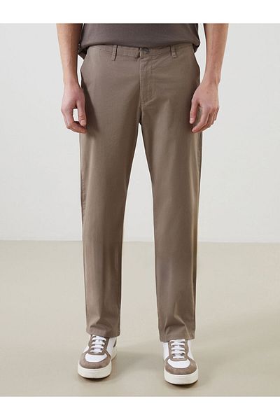 LC Waikiki Dark Beige Standard Fit Gabardine Men's Chino Trousers