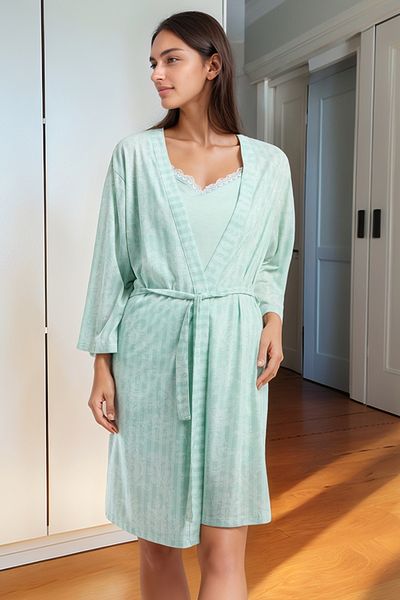 Pierre Cardin New Season Women's Short Sleeve Shorts Dressing Gown Pajama Set