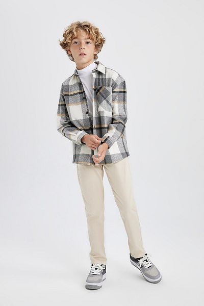 DeFacto Boy's Navy Blue Gabardine School Pants T8850A623Au