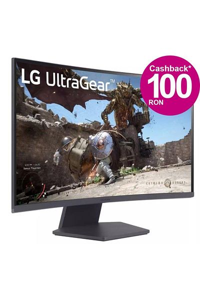 LG Monitor Gaming VA LED LG 27" 27GS60QC-B, QHD 2560 x 1440, HDMI, DisplayPort, Curved Screen