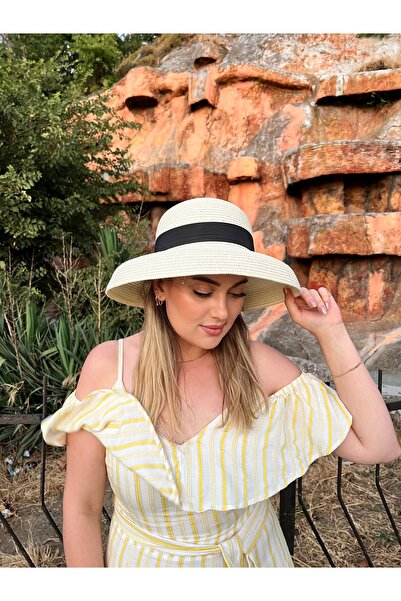 laviyonsa قبعة فيدورا من القش على شكل جرس