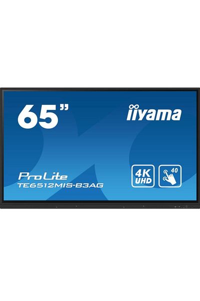 IIYAMA Monitor IPS LED Iiyama ProLite 65" TE6512MIS-B3AG UHD 3840 x 2160 VGA HDMI Touchscreen Boxe Negru