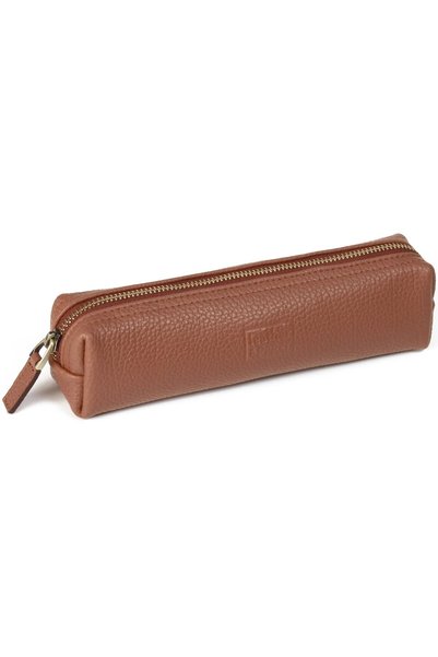 Generic Brand Cognac Patterned Leather Paper Pencil Case