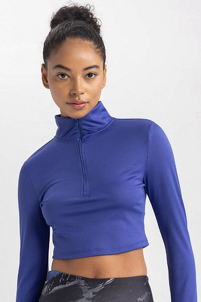 DeFacto Tricou sport slim fit - guler cu fermoar cu mâneci lungi