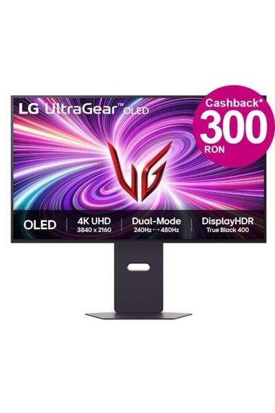 LG Monitor Gaming OLED LG 31,5" 32GS95UV-B, UHD 3840 x 2160, HDMI, DisplayPort, Boxe, 240 Hz