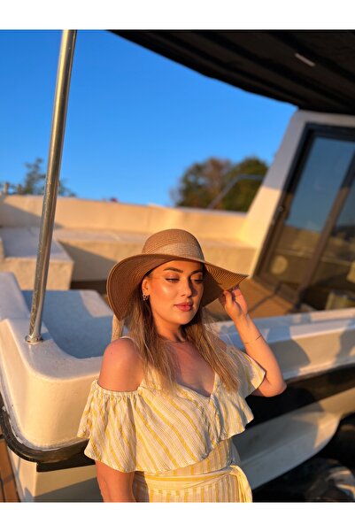 laviyonsa Ψάθινο καπέλο με φουλάρι