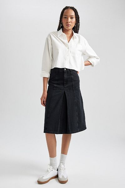 DeFacto Fustă Jean midi Fashion Fit A9386ax23hs