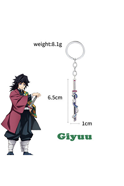 Choice Giyuu أنيمي شيطان القاتل السيف ميدالية مفاتيح معدنية Kimetsu no Yaiba Kamado Tanjirou Nezuko Shinobu سلاح