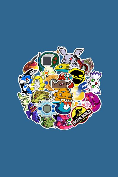 dadi ramba حزمة ملصقات Digimon - مجلة الرصاصة - جدول الأعمال - المخطط - دفتر الملاحظات - ملصق لاصق للكمبيوتر المحمول