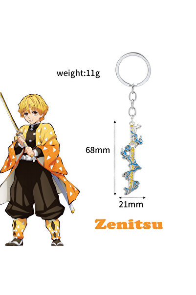 Choice Zenitsu أنيمي شيطان القاتل السيف ميدالية مفاتيح معدنية Kimetsu no Yaib...