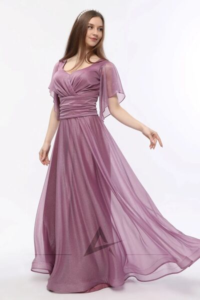 Alonclia Drapajlı Simli Abiye