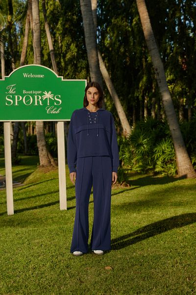 Oysho Soft Touch criss-cross drawstring sweatshirt with modal