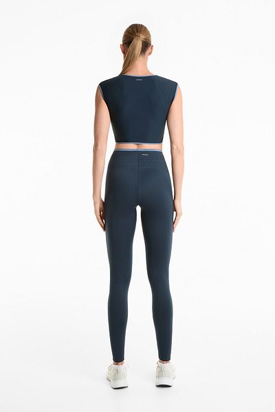 Oysho Perfect-adapt perforated high rise 65cm ankle-length leggings
