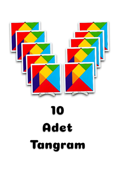 Karter İnovasyon 10 Adet TANGRAM,Eğitici Tangram,Ahşap Tangram,Eğitici Oyunca...