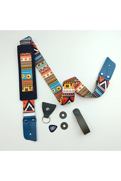 MEDUSA Indian Sr Model Electric Guitar Strap, Strap Lock, Pick Holder, Head Connect Device