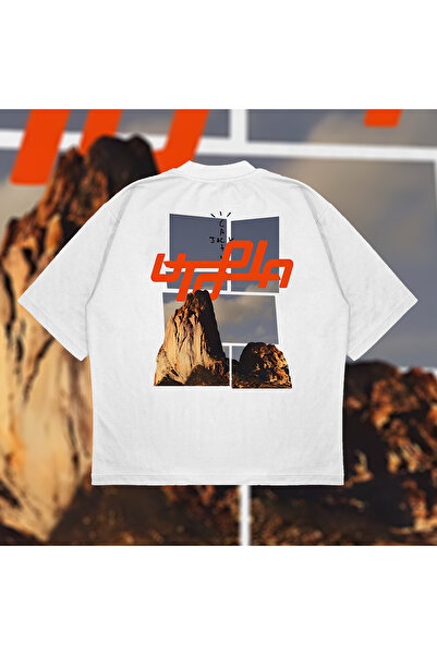 PURE POWER Utopia Mountains Vintage supradimensionat Bumbac unisex țesătură groasă respirabilă tricou