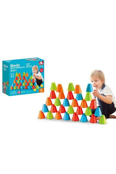 FULLJOY 3 in 1 Cup Assembling Game, 38 Pieces, 33-2861410