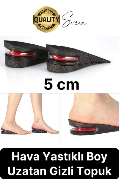 Svein Özel Üretim 5 cm Boy Uzatan Unisex Görünmeyen Gizli Topuk Yükseltici Ha...