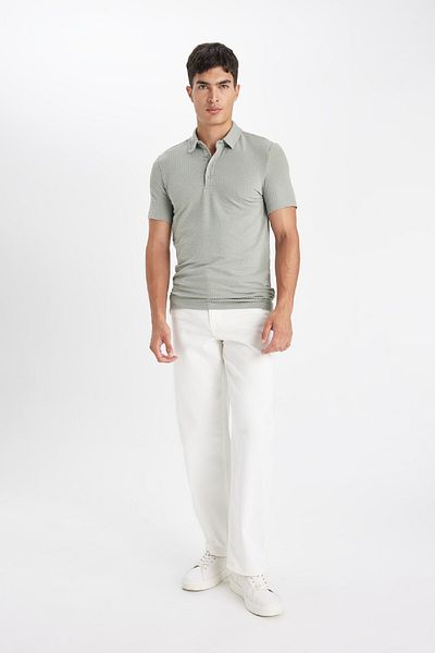 DeFacto Slim Fit Slim Fit Baumwolle Kurzarm-Poloshirt X2594az24sm