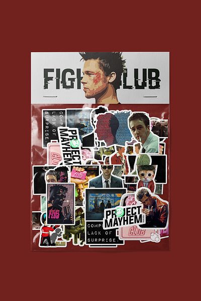 dadi ramba حزمة ملصقات Fight Club - مجلة Bullet - جدول الأعمال - مخطط - دفتر ملاحظات - ملصق لاصق للكمبيوتر المحمول