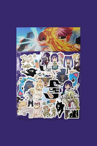 dadi ramba حزمة ملصقات Fairy Tail - مجلة الرصاصة - جدول الأعمال - المخطط - دفتر الملاحظات - ملصق لاصق للكمبيوتر المحمول