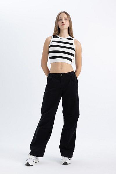 DeFacto Parachute Gabardine Trousers with Pockets and Rubber Waist A2281Ax24Sp
