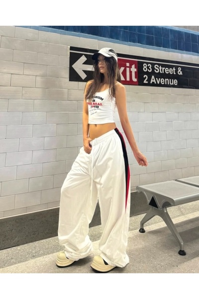 DEEFWEAR Y2K Ribbon Detail Trend Sweatpants/Pants