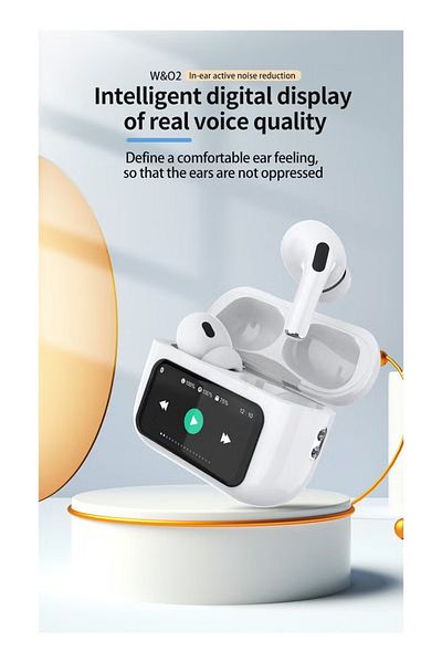 Generic W&O 2 Touch Screen Wireless In-Ear Active Noise Cancelling TWS Earbuds, White