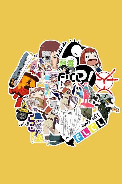 dadi ramba حزمة ملصقات FLCL - مجلة الرصاصة - جدول الأعمال - المخطط - دفتر الملاحظات - ملصق لاصق للكمبيوتر المحمول